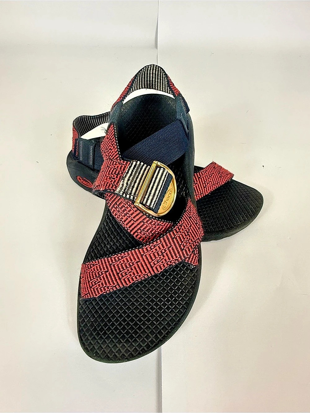 Chaco Mega Z Cloud Sandals Navy Blue Red Strappy Shoes